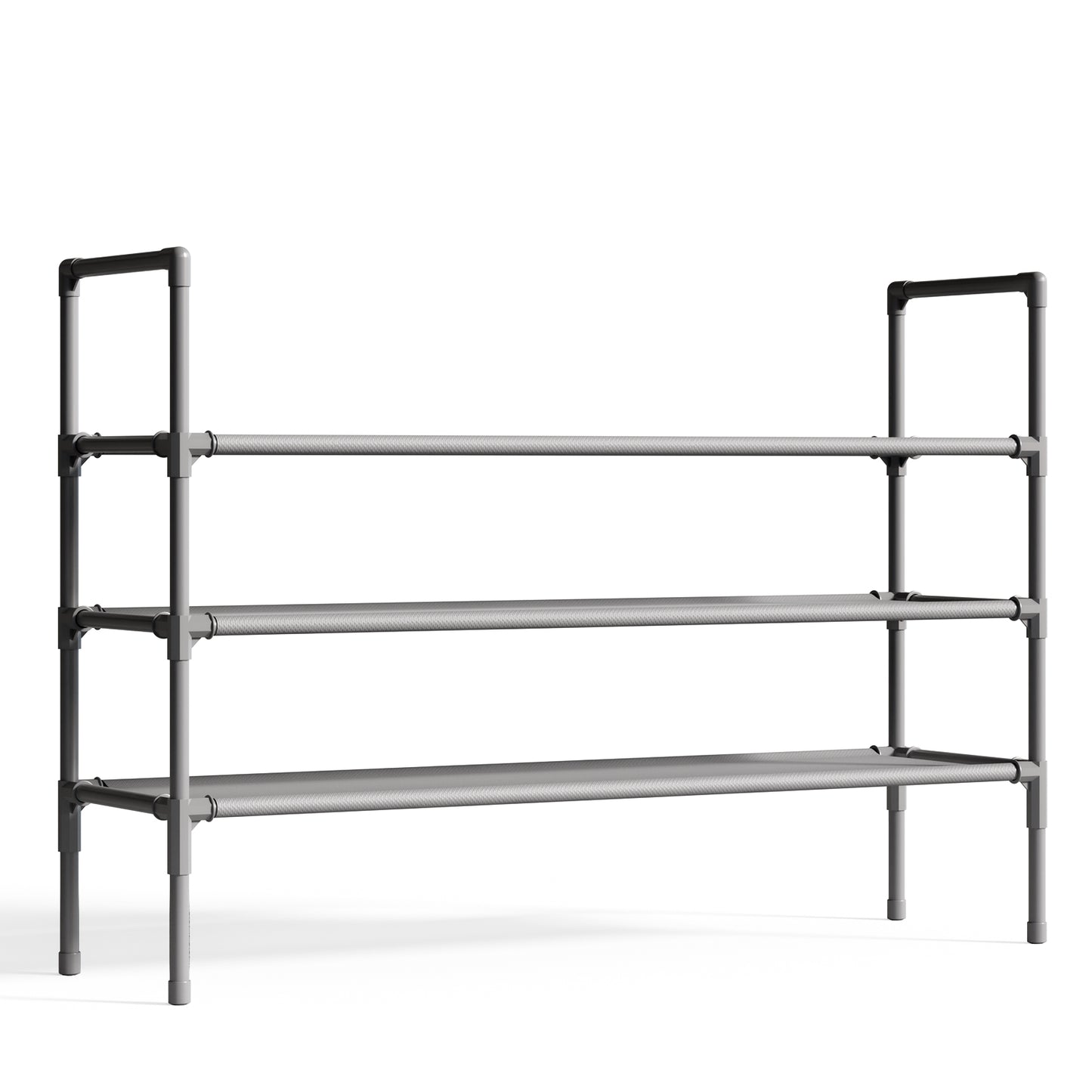 Sakugi Shoe Rack - XX-LARGE-Space-Saving Shoe Storage Solution, 3-Tier, Extended Shoe Racks for Entryway, Sturdy & Durable Shoe Shelf, Stackable Shoe Racks for Closet, Corridor & Doorway, Black