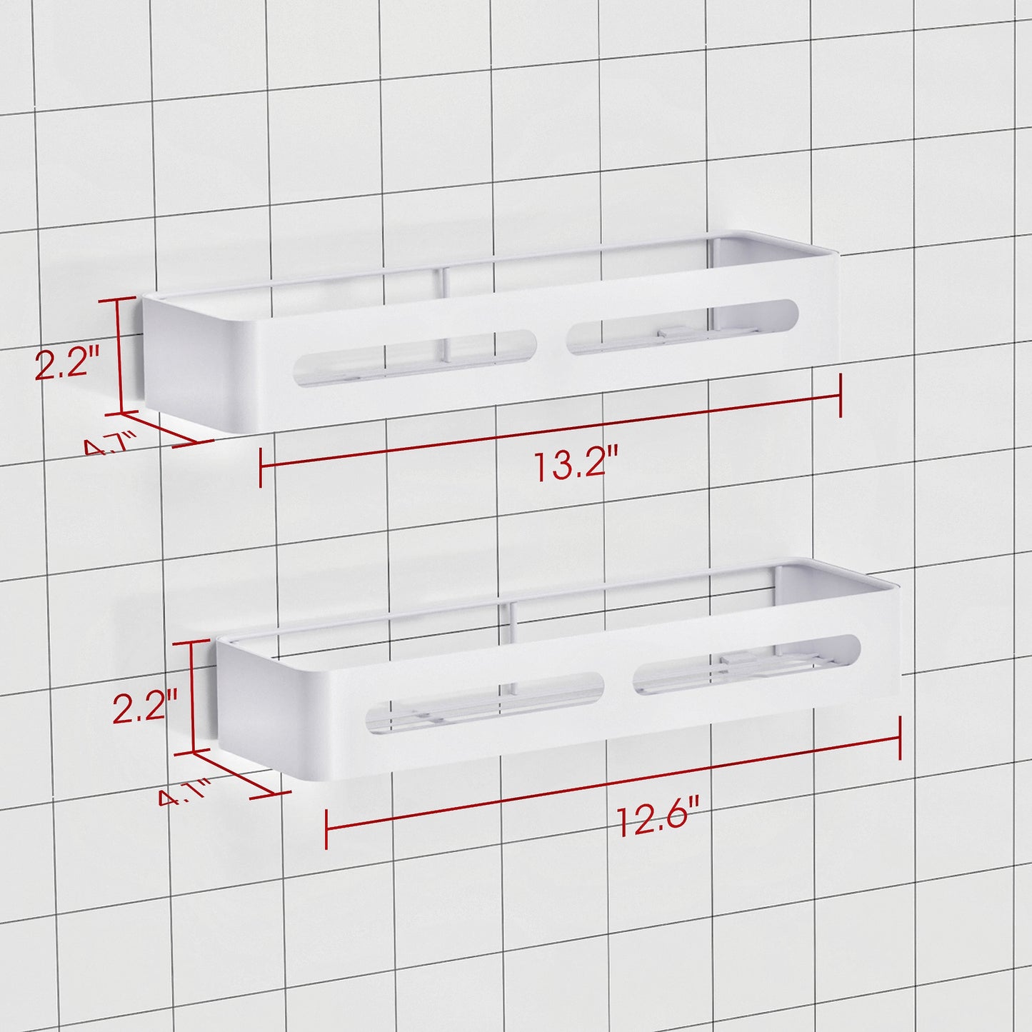 No Drilling Shower Caddy Bathroom Shelf Shower Shelf in White, 2