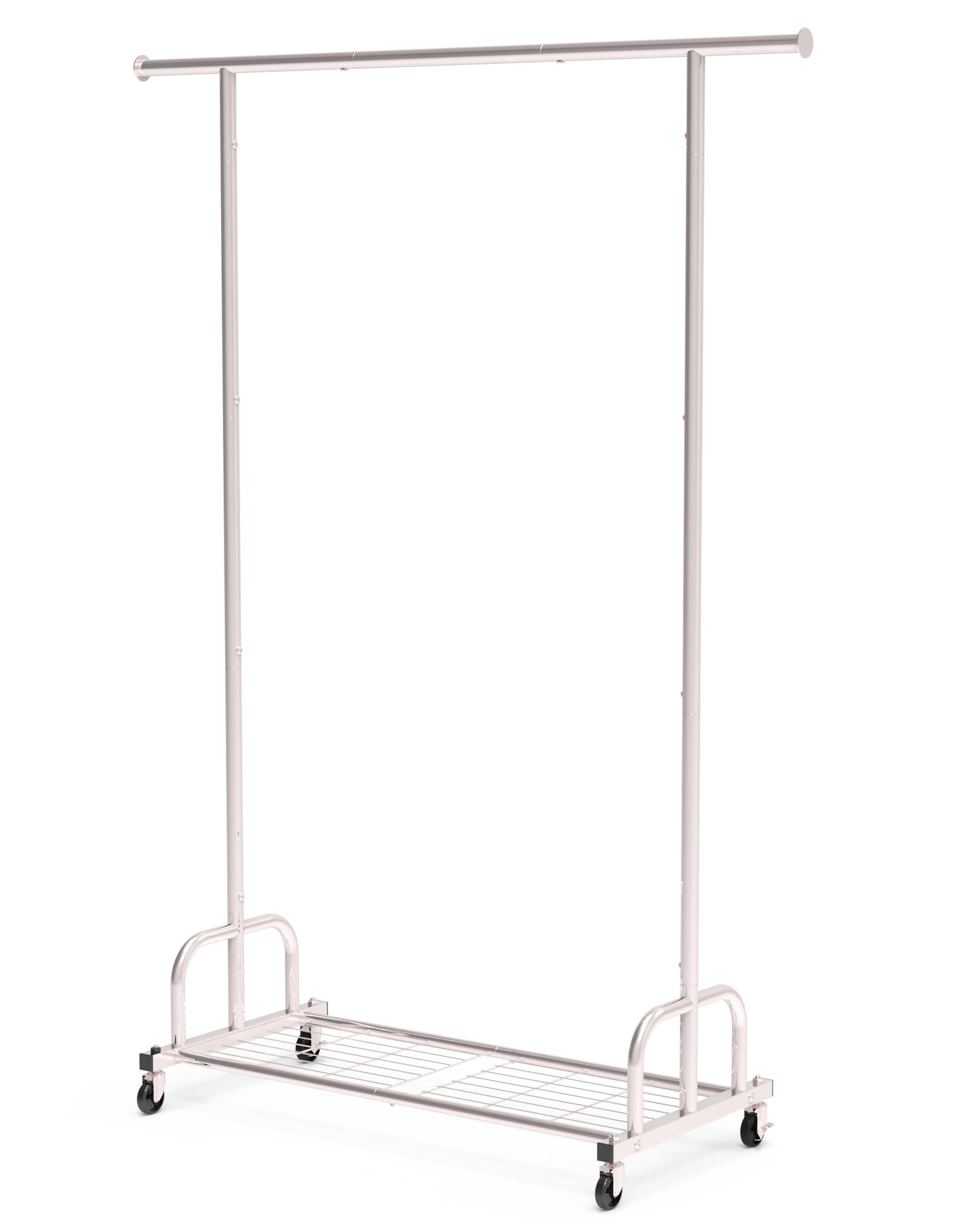 Sakugi Clothes Rack with Wheels, Clothing Racks for Hanging Clothes and Shoes, Black
