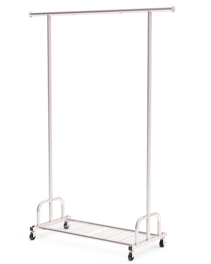 Sakugi Clothes Rack with Wheels, Clothing Racks for Hanging Clothes and Shoes, Black