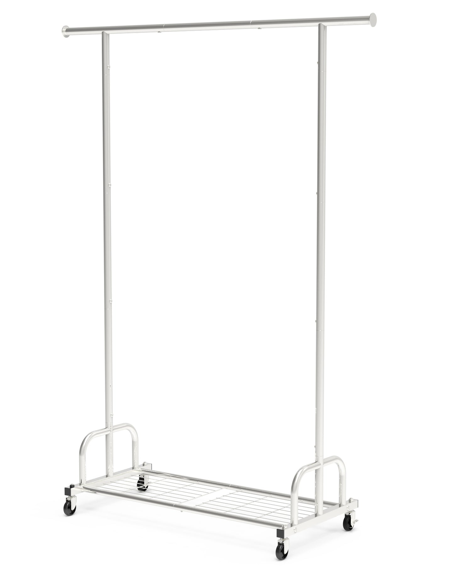 Sakugi Clothes Rack with Wheels, Clothing Racks for Hanging Clothes and Shoes, Black