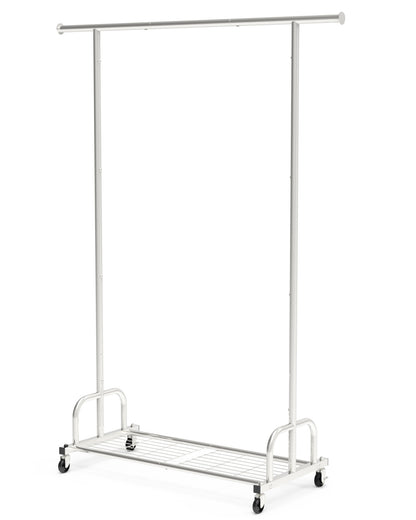 Sakugi Clothes Rack with Wheels, Clothing Racks for Hanging Clothes and Shoes, Black