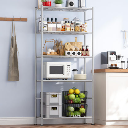 Sakugi Storage Shelves - 3 Tier Shelf Organizer, Sturdy Metal Garage Shelving with Adjustable Leveling Feet, Space-Saving Shelves Organizer for Pantry, Laundry, Kitchen (18" x 12" x 30", Black)