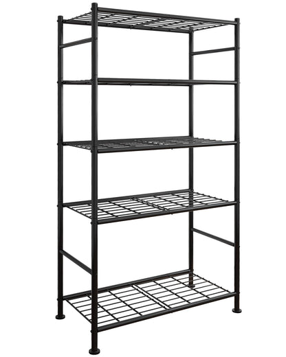 Sakugi Storage Shelves - 3 Tier Shelf Organizer, Sturdy Metal Garage Shelving with Adjustable Leveling Feet, Space-Saving Shelves Organizer for Pantry, Laundry, Kitchen (18" x 12" x 30", Black)
