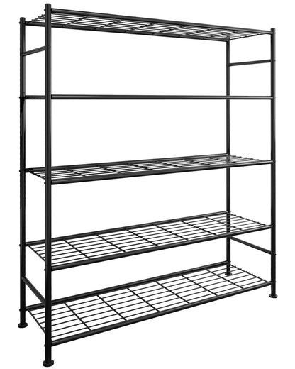Sakugi Storage Shelves - 3 Tier Shelf Organizer, Sturdy Metal Garage Shelving with Adjustable Leveling Feet, Space-Saving Shelves Organizer for Pantry, Laundry, Kitchen (18" x 12" x 30", Black)