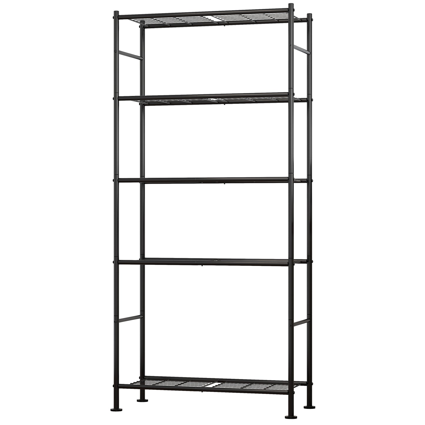 Sakugi Storage Shelves - 5 Tier Shelf Organizer, Heavy Duty Garage Shelving Unit with Leveling Feet, Stable Metal Shelves Organizer for Pantry, Kitchen, Closet, 33" W X 12" D X 72" H, Smoky-Black