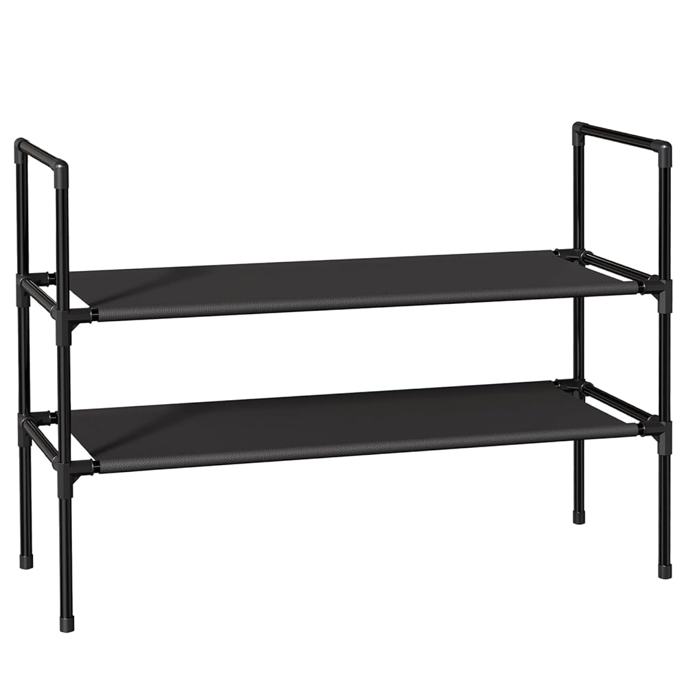 Sakugi 3-Tier Shoe Rack, Sturdy Shoe Organizer, Shoe Shelf Holds up to 16 Pairs of Shoes, Assembled Length, 28 in