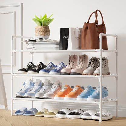 Sakugi Shoe Rack - X-Large Shoe Organizer, 3-Tier Shoe Storage Rack, Sturdy & Durable Shoe Rack for Closet, Garage & Corridor, Stackable Shoe Rack for Entryway, Up to 16 Pairs of Shoes, Black