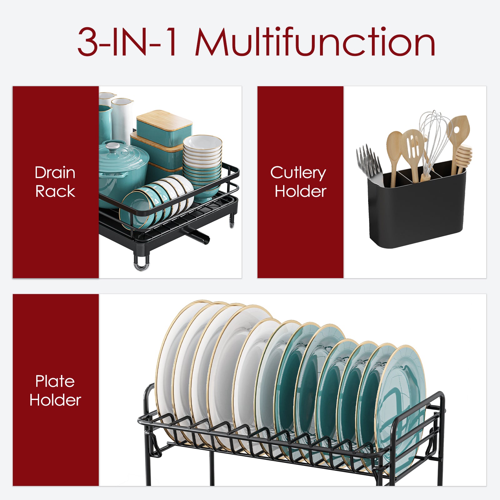 Multifunction drain outlet rack