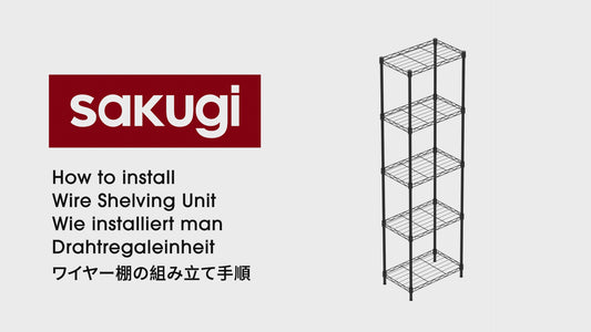 Sakugi Storage Shelves Installation HJ135-BL-18W-5T