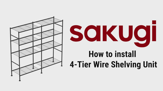 Sakugi Heavy-Duty 4-Tier Shelving Unit Installation H0HJ004-4T